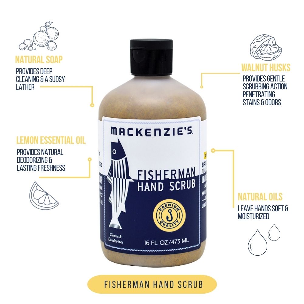 Fish Hand Scrub Fisherman Hand Scrub 16 FL OZ – MacKenzie's Fisherman